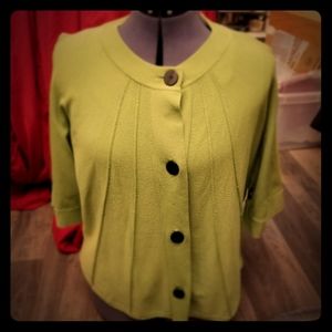 JNYC Short Sleeve Sweater Top with Large Buttons